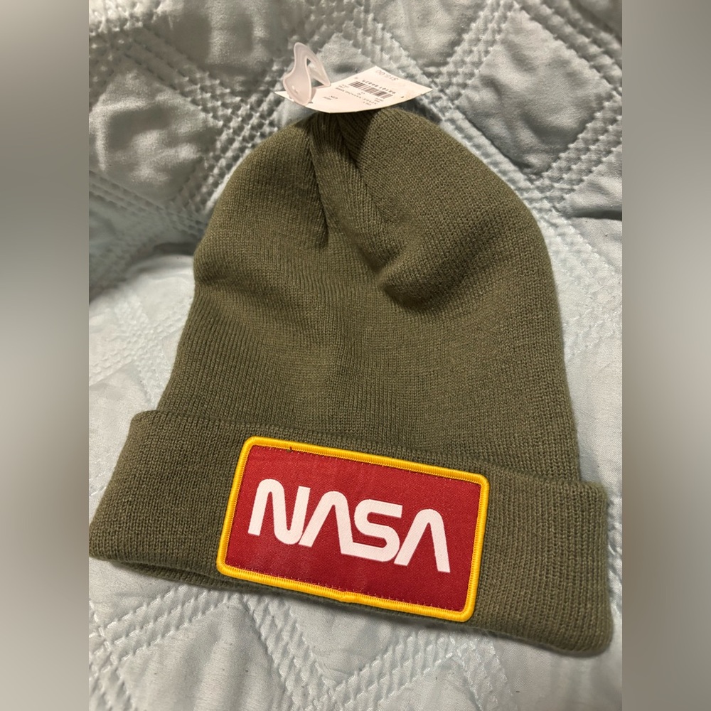 NASA Olive Green Beanie Unisex NWT